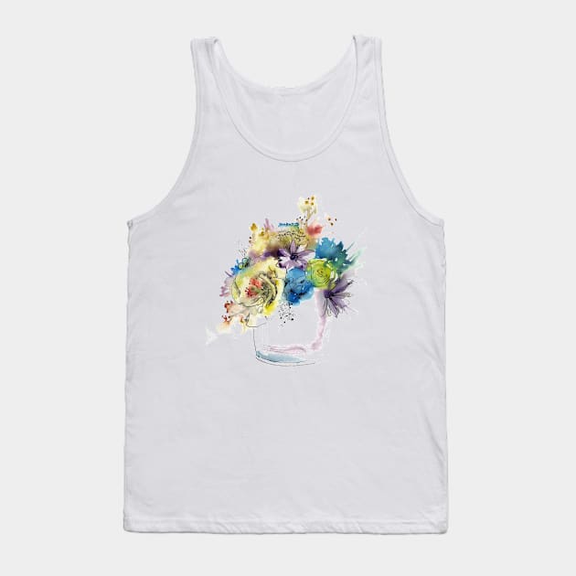 Watercolor bouquet Tank Top by Maria Mi Art